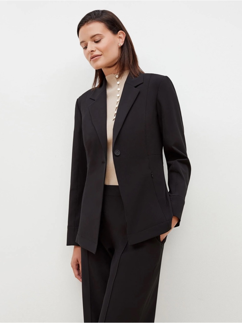 M.M. LaFleur The Moreland Jacket—OrigamiTech Size 4 Black Jacket Work Office